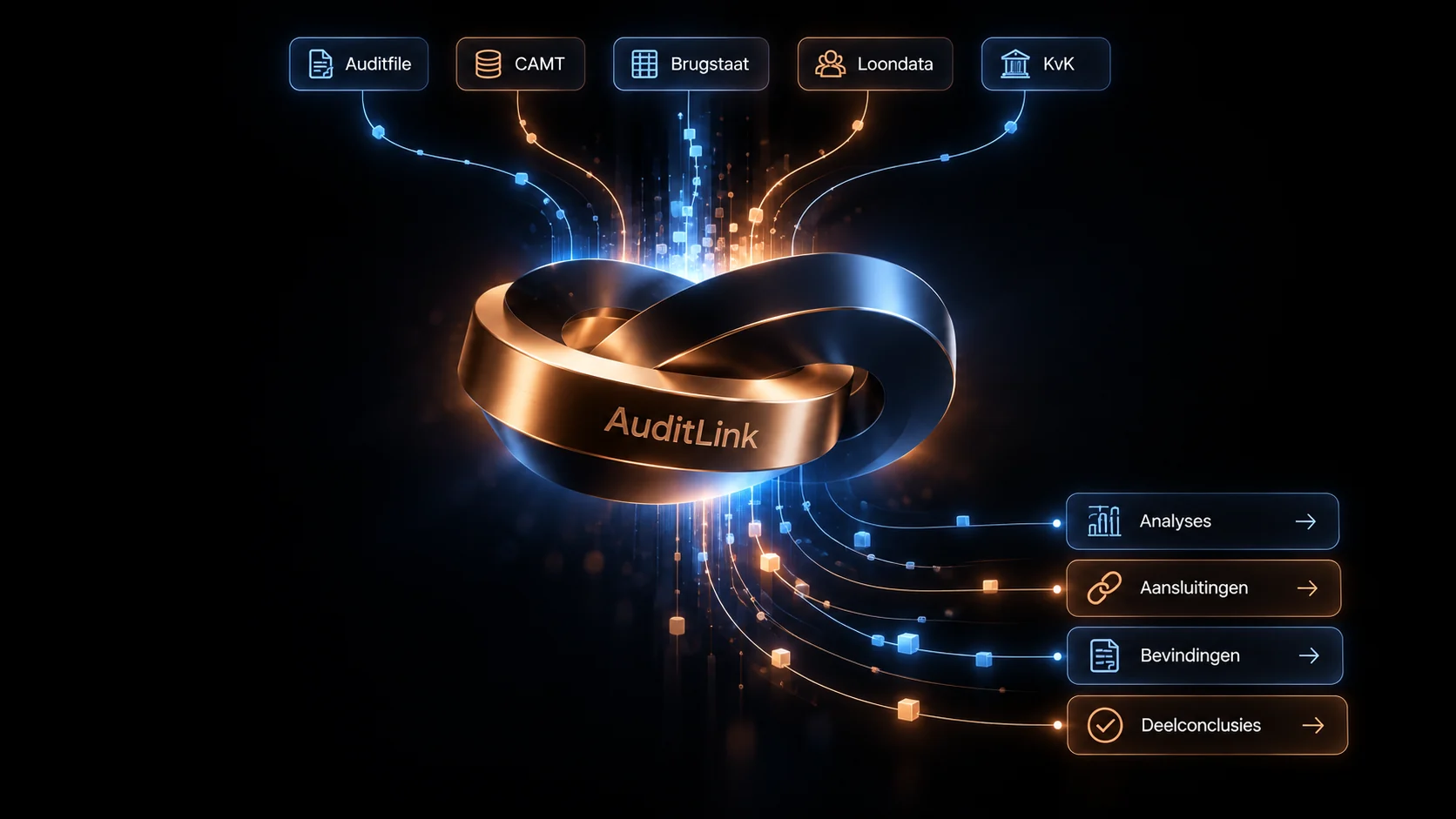 AuditLink verbindt financiële data met bank-, loon-, facturatie-, procuratie- en externe gegevens.